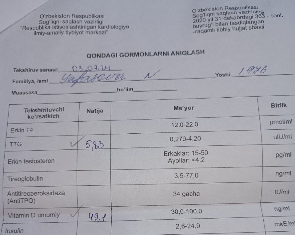 Результаты очищения организма: повышение витамина D и снижение ТТГ